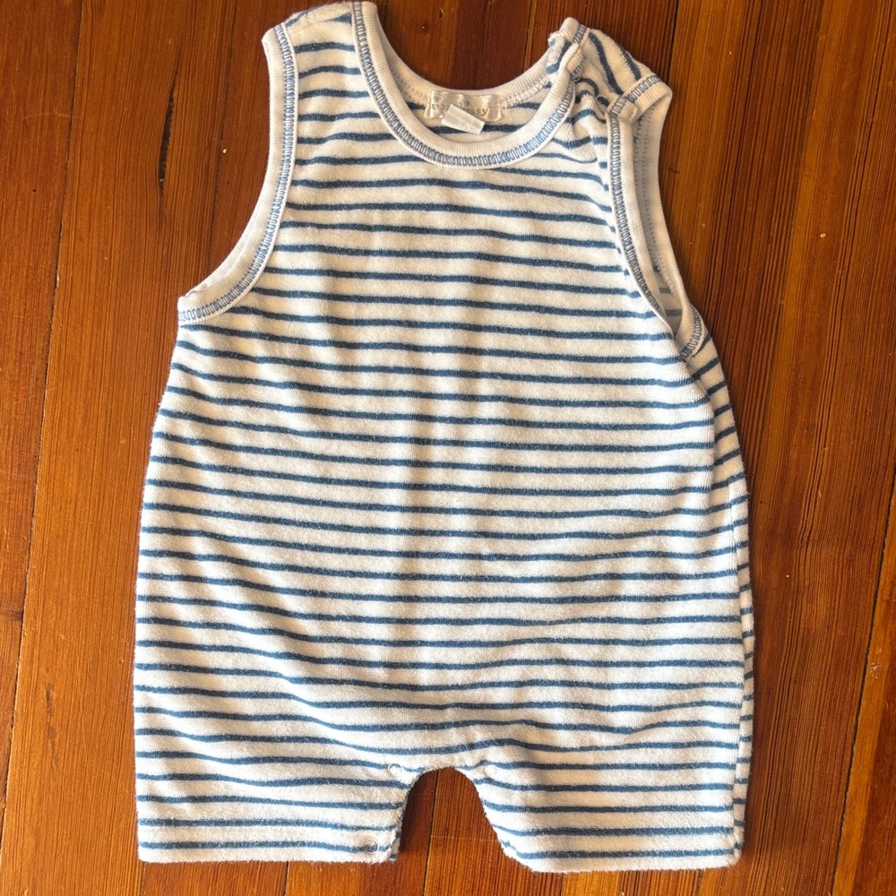 Kissy Kissy Stripe Terry Romper 6m